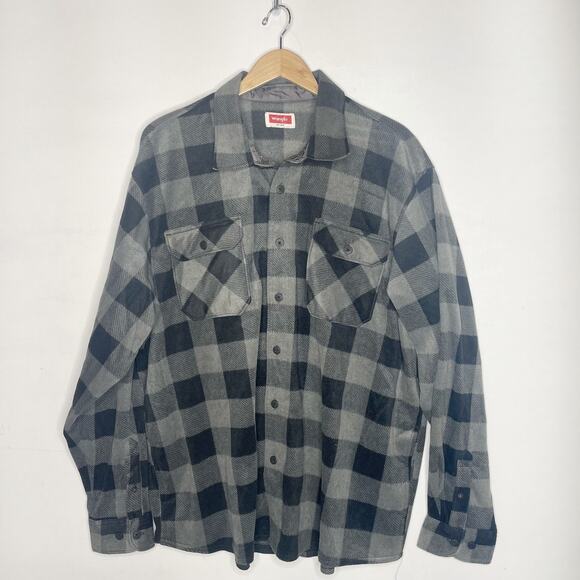 WRANGLER Plaid Fleece Button Down - Picture 1 of 3